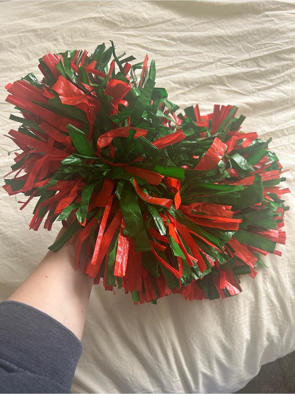 Red & Orange Pom Poms Cheer Accessory